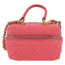 CHANEL Matelasse Chain Shoulder Bag Caviar Skin 2way Pink Gold CC Auth 131801M-13