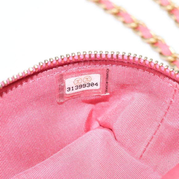 CHANEL Matelasse Chain Shoulder Bag Caviar Skin 2way Pink Gold CC Auth 131801M