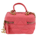 CHANEL Matelasse Chain Shoulder Bag Caviar Skin 2way Pink Gold CC Auth 131801M-2