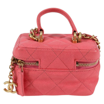 CHANEL Matelasse Chain Shoulder Bag Caviar Skin 2way Pink Gold CC Auth 131801M - 0