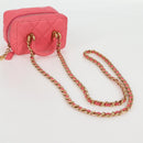 CHANEL Matelasse Chain Shoulder Bag Caviar Skin 2way Pink Gold CC Auth 131801M-8