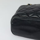 CHANEL Matelasse Chain Shoulder Bag Leather Navy Gold CC Auth 131802-15