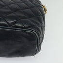 CHANEL Matelasse Chain Shoulder Bag Leather Navy Gold CC Auth 131802-8