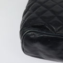 CHANEL Matelasse Chain Shoulder Bag Leather Navy Gold CC Auth 131802-16