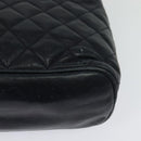 CHANEL Matelasse Chain Shoulder Bag Leather Navy Gold CC Auth 131802-17