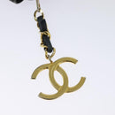 CHANEL Matelasse Chain Shoulder Bag Leather Navy Gold CC Auth 131802-10