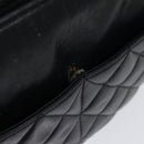 CHANEL Matelasse Chain Shoulder Bag Leather Navy Gold CC Auth 131802-9