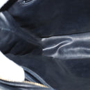 CHANEL Matelasse Chain Shoulder Bag Leather Navy Gold CC Auth 131802-21