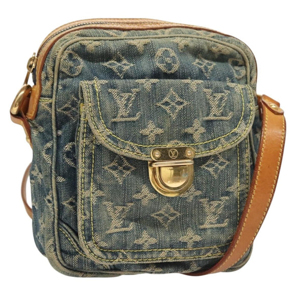 LOUIS VUITTON Monogram Denim Camera Bag Shoulder Bag Blue M95348 LV Auth 131804