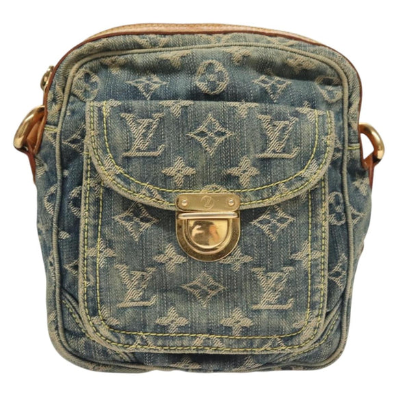 LOUIS VUITTON Monogram Denim Camera Bag Shoulder Bag Blue M95348 LV Auth 131804
