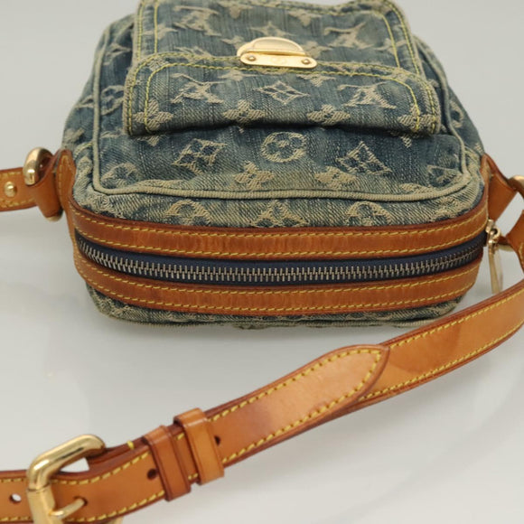 LOUIS VUITTON Monogram Denim Camera Bag Shoulder Bag Blue M95348 LV Auth 131804