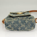 LOUIS VUITTON Monogram Denim Camera Bag Shoulder Bag Blue M95348 LV Auth 131804-5
