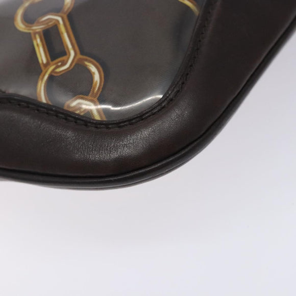 LOUIS VUITTON Monogram Charm Sac Fermoir Bag Dark Brown M95155 LV Auth 131805