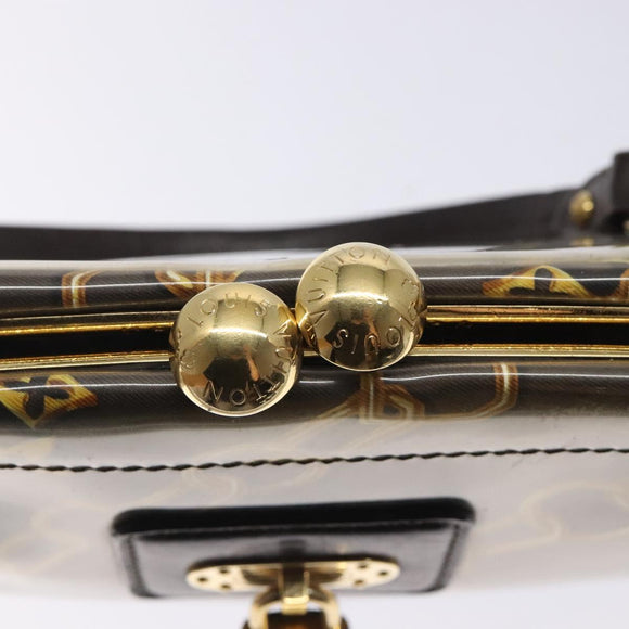 LOUIS VUITTON Monogram Charm Sac Fermoir Bag Dark Brown M95155 LV Auth 131805