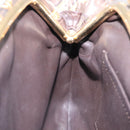 LOUIS VUITTON Monogram Charm Sac Fermoir Bag Dark Brown M95155 LV Auth 131805-20