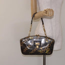 LOUIS VUITTON Monogram Charm Sac Fermoir Bag Dark Brown M95155 LV Auth 131805-22