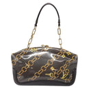 LOUIS VUITTON Monogram Charm Sac Fermoir Bag Dark Brown M95155 LV Auth 131805-2