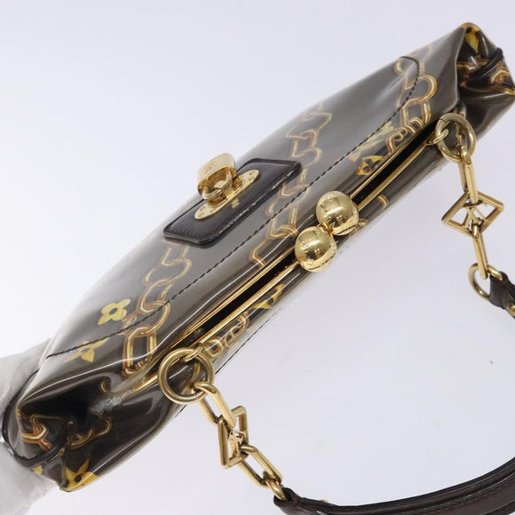 LOUIS VUITTON Monogram Charm Sac Fermoir Bag Dark Brown M95155 LV Auth 131805