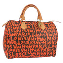 LOUIS VUITTON Monogram Graffiti Speedy 30 Hand Bag Orange M93705 Auth 131812V-1