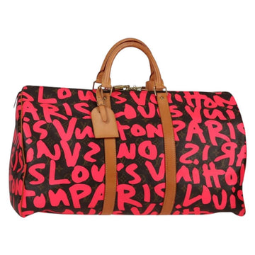 LOUIS VUITTON Monogram graffiti Keepall 50 Boston Bag Gold M93698 Auth 131813SV