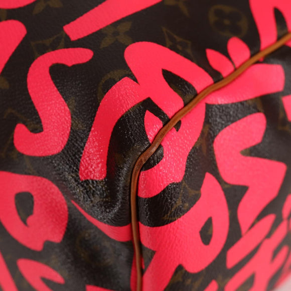 LOUIS VUITTON Monogram graffiti Keepall 50 Boston Bag Gold M93698 Auth 131813SV