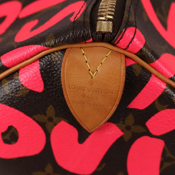 LOUIS VUITTON Monogram graffiti Keepall 50 Boston Bag Gold M93698 Auth 131813SV