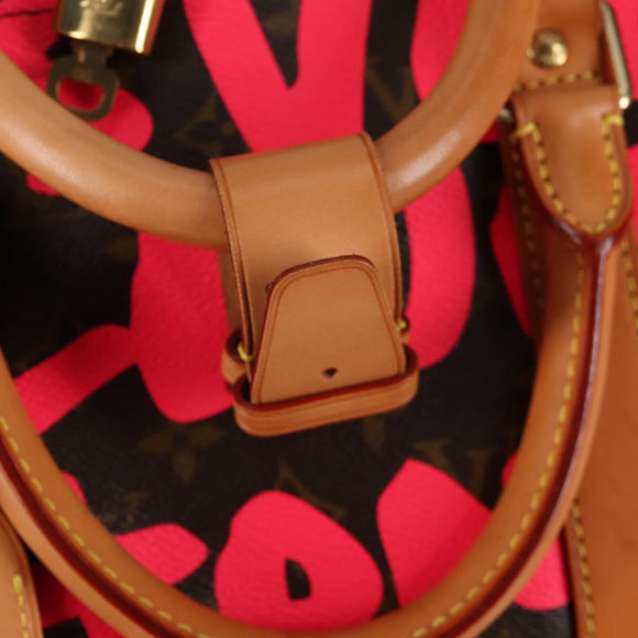 LOUIS VUITTON Monogram graffiti Keepall 50 Boston Bag Gold M93698 Auth 131813SV