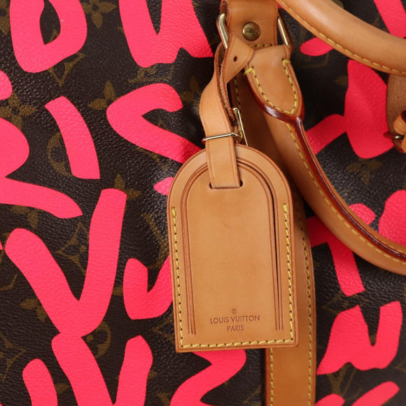 LOUIS VUITTON Monogram graffiti Keepall 50 Boston Bag Gold M93698 Auth 131813SV