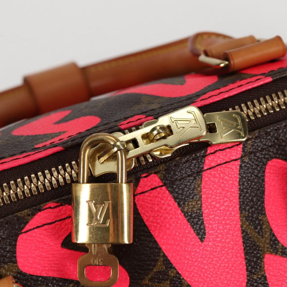 LOUIS VUITTON Monogram graffiti Keepall 50 Boston Bag Gold M93698 Auth 131813SV