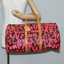 LOUIS VUITTON Monogram graffiti Keepall 50 Boston Bag Gold M93698 Auth 131813SV-23