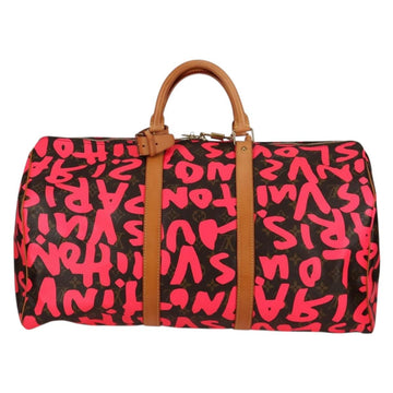 LOUIS VUITTON Monogram graffiti Keepall 50 Boston Bag Gold M93698 Auth 131813SV - 0