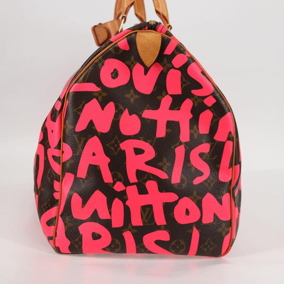 LOUIS VUITTON Monogram graffiti Keepall 50 Boston Bag Gold M93698 Auth 131813SV