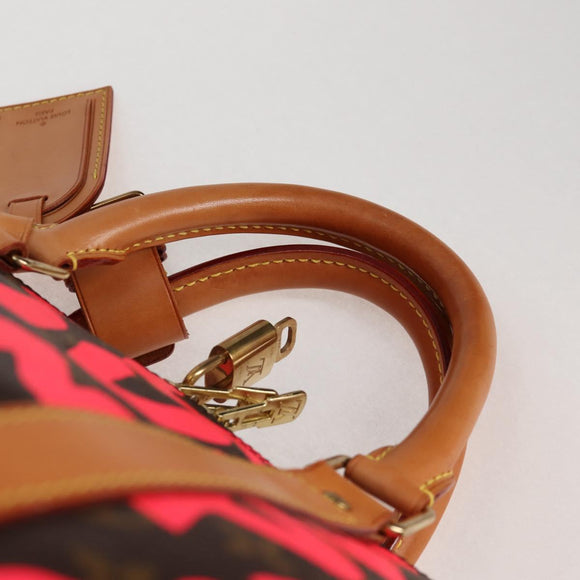 LOUIS VUITTON Monogram graffiti Keepall 50 Boston Bag Gold M93698 Auth 131813SV