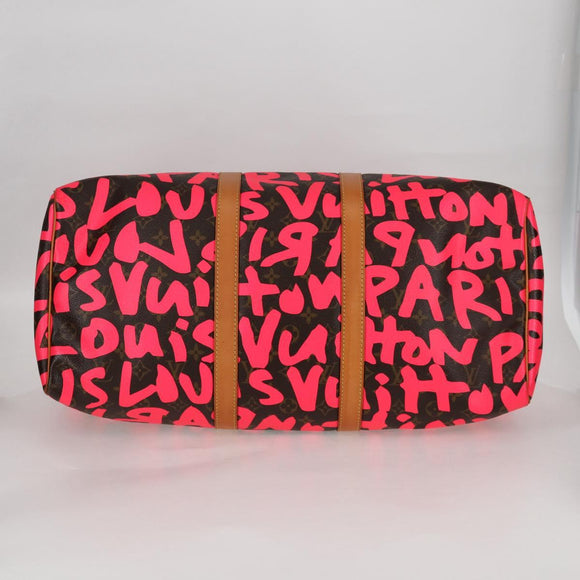 LOUIS VUITTON Monogram graffiti Keepall 50 Boston Bag Gold M93698 Auth 131813SV