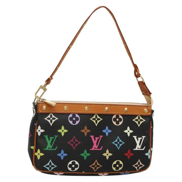LOUIS VUITTON Multicolor Pochette Accessoires Pouch Black M92648 LV Auth 131814