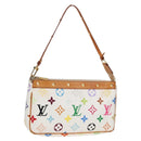 LOUIS VUITTON Multicolor Pochette Accessoires Pouch White M92649 LV Auth 131817V-1