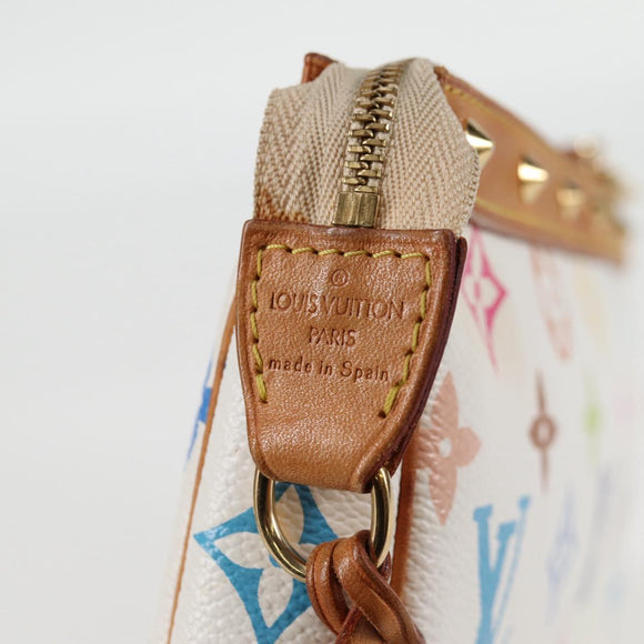 LOUIS VUITTON Multicolor Pochette Accessoires Pouch White M92649 LV Auth 131817V