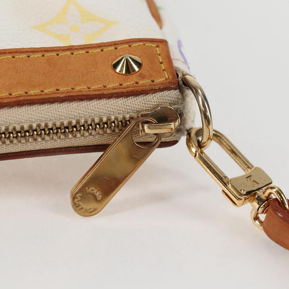 LOUIS VUITTON Multicolor Pochette Accessoires Pouch White M92649 LV Auth 131817V