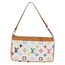 LOUIS VUITTON Multicolor Pochette Accessoires Pouch White M92649 LV Auth 131817V-13