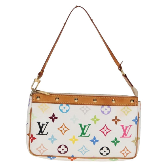 LOUIS VUITTON Multicolor Pochette Accessoires Pouch White M92649 LV Auth 131817V