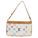 LOUIS VUITTON Multicolor Pochette Accessoires Pouch White M92649 LV Auth 131817V-2