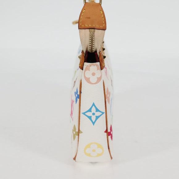 LOUIS VUITTON Multicolor Pochette Accessoires Pouch White M92649 LV Auth 131817V