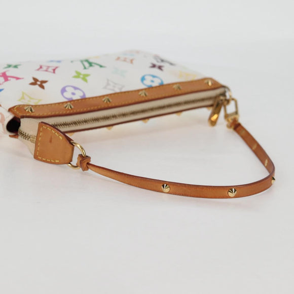 LOUIS VUITTON Multicolor Pochette Accessoires Pouch White M92649 LV Auth 131817V