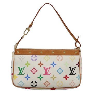 LOUIS VUITTON Monogram Multicolor Pochette Pouch White M92649 LV Auth 131818 - 0