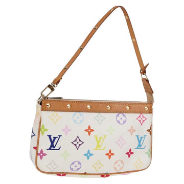 LOUIS VUITTON Multicolor Pochette Accessoires Pouch White M92649 LV Auth 131819V