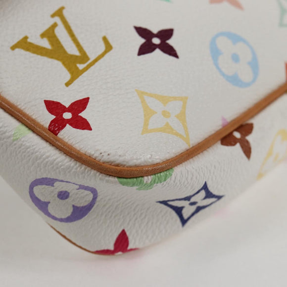 LOUIS VUITTON Multicolor Pochette Accessoires Pouch White M92649 LV Auth 131819V