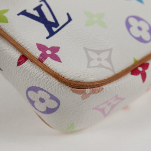 LOUIS VUITTON Multicolor Pochette Accessoires Pouch White M92649 LV Auth 131819V