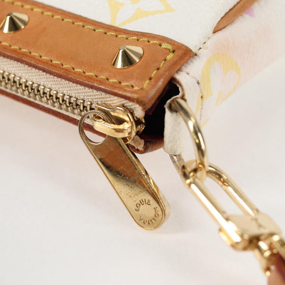 LOUIS VUITTON Multicolor Pochette Accessoires Pouch White M92649 LV Auth 131819V