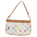 LOUIS VUITTON Multicolor Pochette Accessoires Pouch White M92649 LV Auth 131819V-13