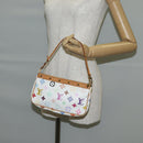 LOUIS VUITTON Multicolor Pochette Accessoires Pouch White M92649 LV Auth 131819V-21